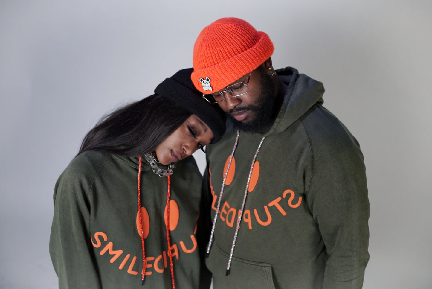 Orange & Green SMILESTUPID Hoodie